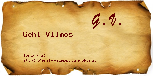 Gehl Vilmos névjegykártya